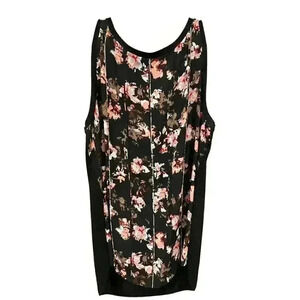 White House Black Market Women's Floral Woven Sweater Hi Low Tank Size M, EUC